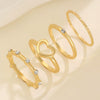 Wholesale Ring Zinc Alloy Geometric Old Style Women's Multijoint Love Ring Set