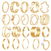 Wholesale Ring Zinc Alloy Geometric Old Style Women's Multijoint Love Ring Set