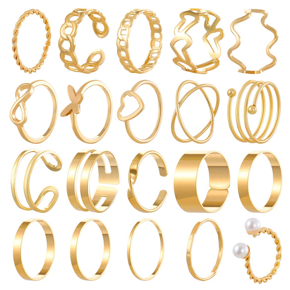 Wholesale Ring Zinc Alloy Geometric Old Style Women's Multijoint Love Ring Set