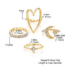 Wholesale Ring Zinc Alloy Geometric Retro Diamond Star Moon Love Hollow Triangle For Women