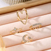Wholesale Ring Zinc Alloy Geometric Retro Diamond Star Moon Love Hollow Triangle For Women