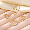 Wholesale Ring Zinc Alloy Geometric Retro Diamond Star Moon Love Hollow Triangle For Women