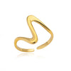 Wholesale Ring Zircon 18K Gold Plated Leaf Pattern Electroplating For Women