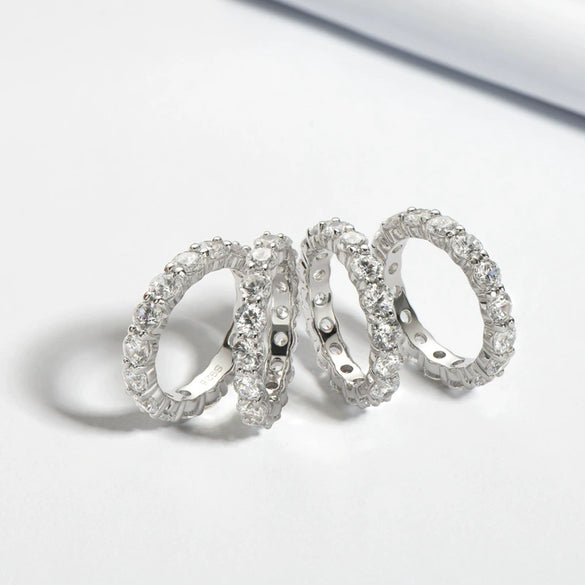 Wholesale Ring Zircon 925 Sterling Silver Geometric Highend Simulation Diamond Style