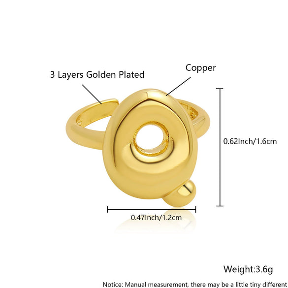 Wholesale Rings Copper Electroplated With English Letters Trendy Unisex Open Rings