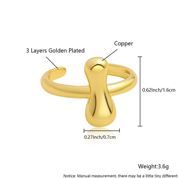 Wholesale Rings Copper Electroplated With English Letters Trendy Unisex Open Rings