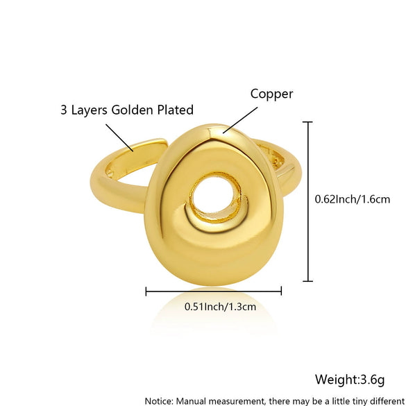 Wholesale Rings Copper Electroplated With English Letters Trendy Unisex Open Rings