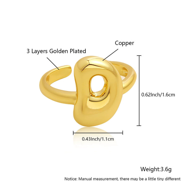 Wholesale Rings Copper Electroplated With English Letters Trendy Unisex Open Rings