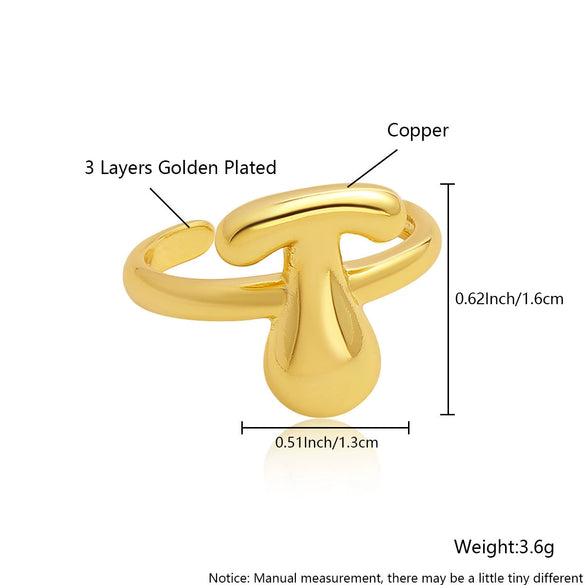 Wholesale Rings Copper Electroplated With English Letters Trendy Unisex Open Rings