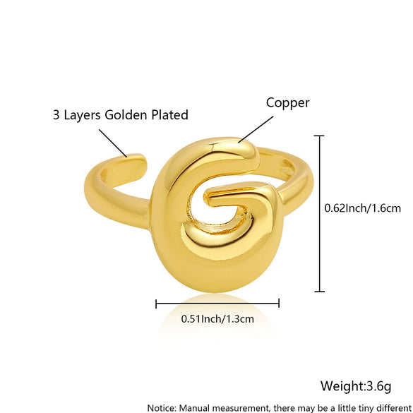 Wholesale Rings Copper Electroplated With English Letters Trendy Unisex Open Rings