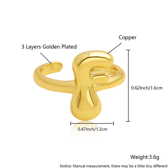 Wholesale Rings Copper Electroplated With English Letters Trendy Unisex Open Rings