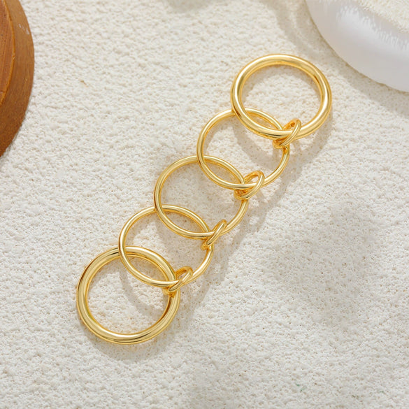 Wholesale Rings Copper Geometric Style Three Rings Electroplated Unisex
