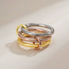 Wholesale Rings Copper Geometric Style Three Rings Electroplated Unisex