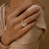 Wholesale Rings Copper Geometric Style Three Rings Electroplated Unisex