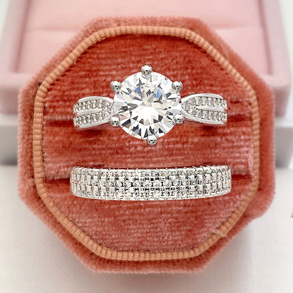 Wholesale Rings Copper Geometric Style Zircon For Couples