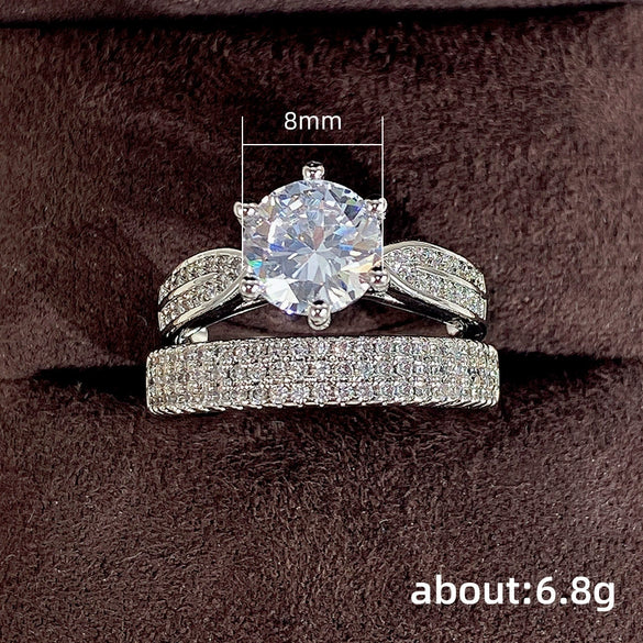 Wholesale Rings Copper Geometric Style Zircon For Couples