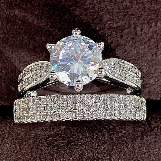 Wholesale Rings Copper Geometric Style Zircon For Couples