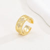 Wholesale Rings Copper Inlaid With Zircon Geometric Personality Couple Style