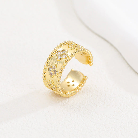 Wholesale Rings Copper Inlaid With Zircon Geometric Personality Couple Style