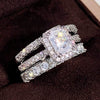 Wholesale Rings Copper Light Luxury Geometric Zircon Design Three Set For Women