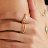 Wholesale Rings Copper Microinlaid Zircon Star And Moon Design Unisex Electroplated Jewelry