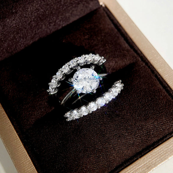 Wholesale Rings Copper Zircon Geometric Style For Women And Couple