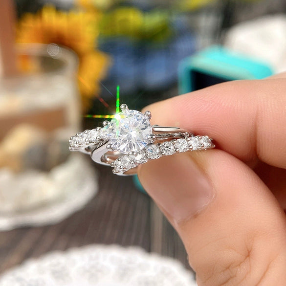 Wholesale Rings Copper Zircon Geometric Style For Women And Couple