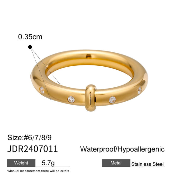 Wholesale Rings French Retro Style Stainless Steel Geometric Electroplating For Women And Men