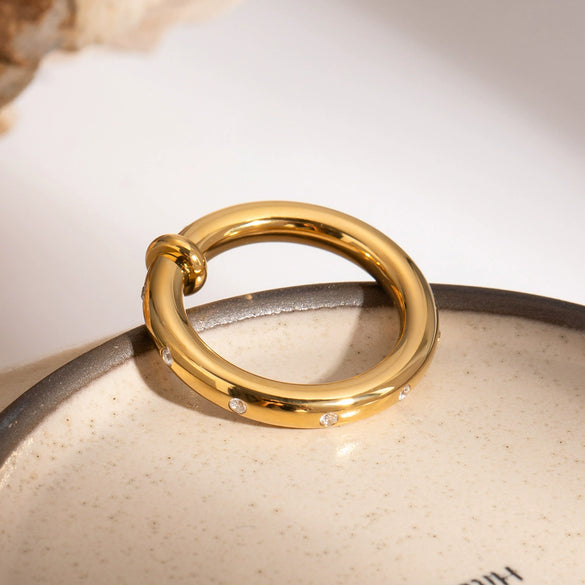 Wholesale Rings French Retro Style Stainless Steel Geometric Electroplating For Women And Men