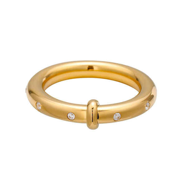 Wholesale Rings French Retro Style Stainless Steel Geometric Electroplating For Women And Men