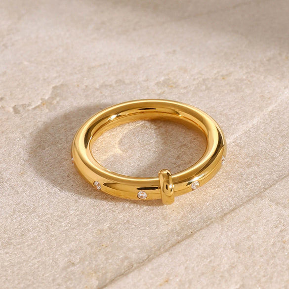 Wholesale Rings French Retro Style Stainless Steel Geometric Electroplating For Women And Men