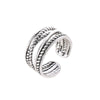 Wholesale Rings Retro Style Copper Hemp Rope Winding Geometric Electroplating Unisex