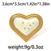 Wholesale Rings Stainless Steel Electroplated Heart Shape Blackwhite Oil Drop