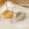 Wholesale Rings Stainless Steel Geometric Electroplated Oval For Women