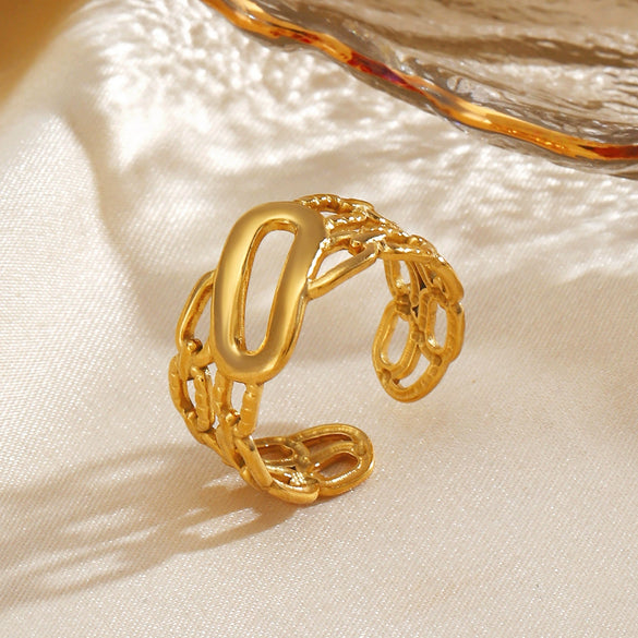 Wholesale Rings Stainless Steel Geometric Electroplated Oval For Women