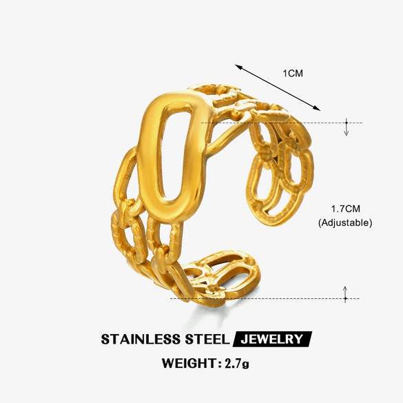 Wholesale Rings Stainless Steel Geometric Electroplated Oval For Women
