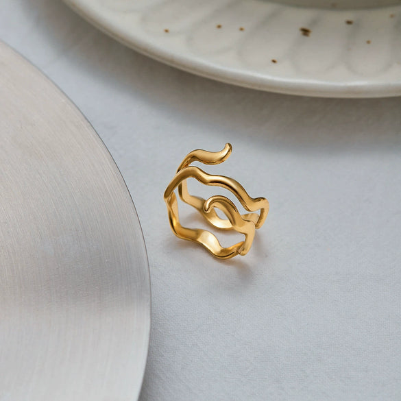 Wholesale Rings Stainless Steel Geometric Electroplating Jewelry