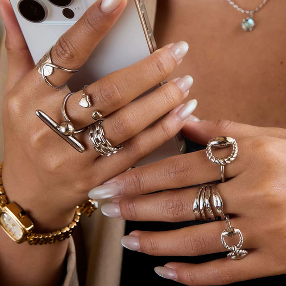 Wholesale Rings Stainless Steel Geometric Style Electroplating Jewelry