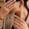 Wholesale Rings Stainless Steel Geometric Style Electroplating Jewelry