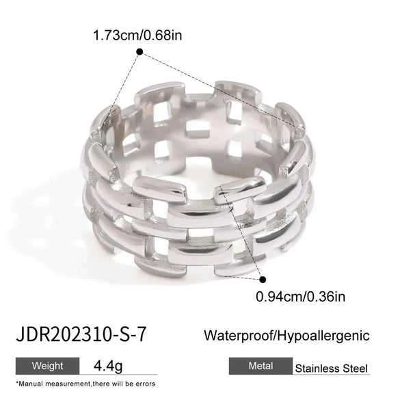 Wholesale Rings Stainless Steel Geometric Style Electroplating Jewelry