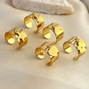 Wholesale Rings Stainless Steel Heart Geometric Natural Style Electroplating