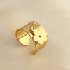Wholesale Rings Stainless Steel Heart Geometric Natural Style Electroplating