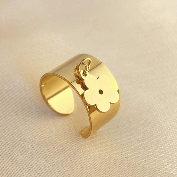 Wholesale Rings Stainless Steel Heart Geometric Natural Style Electroplating