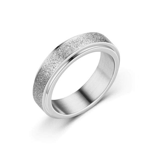 Wholesale Rings Stainless Steel Pearl Sand Rotating Rotatable Fashion Unisex Electroplated With Letters Numbers Text
