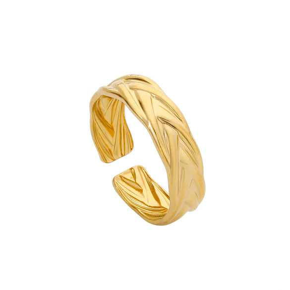 Wholesale Rings Titanium Steel Geometric Hollow Out Electroplated For Women