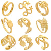 Wholesale Rings Titanium Steel Geometric Hollow Out Electroplated For Women