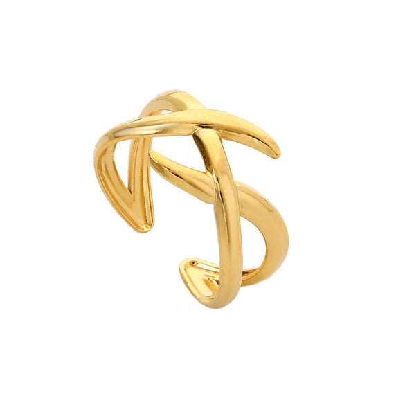 Wholesale Rings Titanium Steel Geometric Hollow Out Electroplated For Women