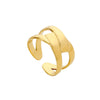 Wholesale Rings Titanium Steel Geometric Hollow Out Electroplated For Women