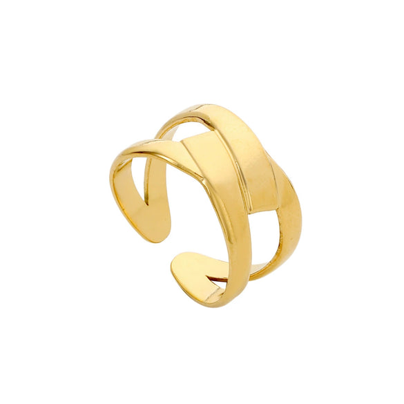 Wholesale Rings Titanium Steel Geometric Hollow Out Electroplated For Women