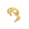 Wholesale Rings Titanium Steel Geometric Hollow Out Electroplated For Women